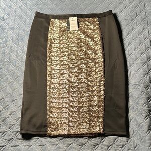 ASOS Curve Gold Sequin Pencil Skirt Night Out